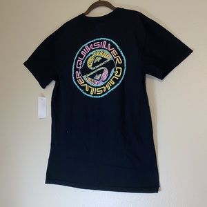 Quicksilver Neon Experience Black & Multicolor Short Sleeve Tee Size Medium